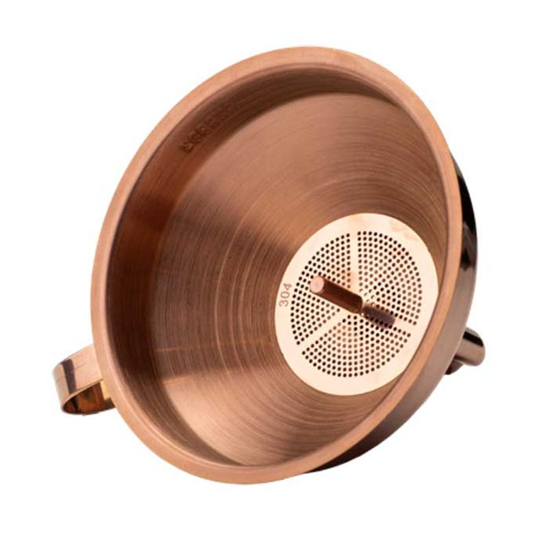 Funil com Filtro 13X10,7X10,5cm - Aço Inox Rose Gold