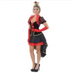 Fantasia Dama de Copas Vestido Luxo Adulto com Luvas e Tiara
 PP
