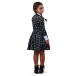 Fantasia Vandinha Vestido Estampado Infantil - Familia Addams - Halloween G