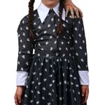 Fantasia Vandinha Vestido Estampado Infantil - Familia Addams - Halloween G