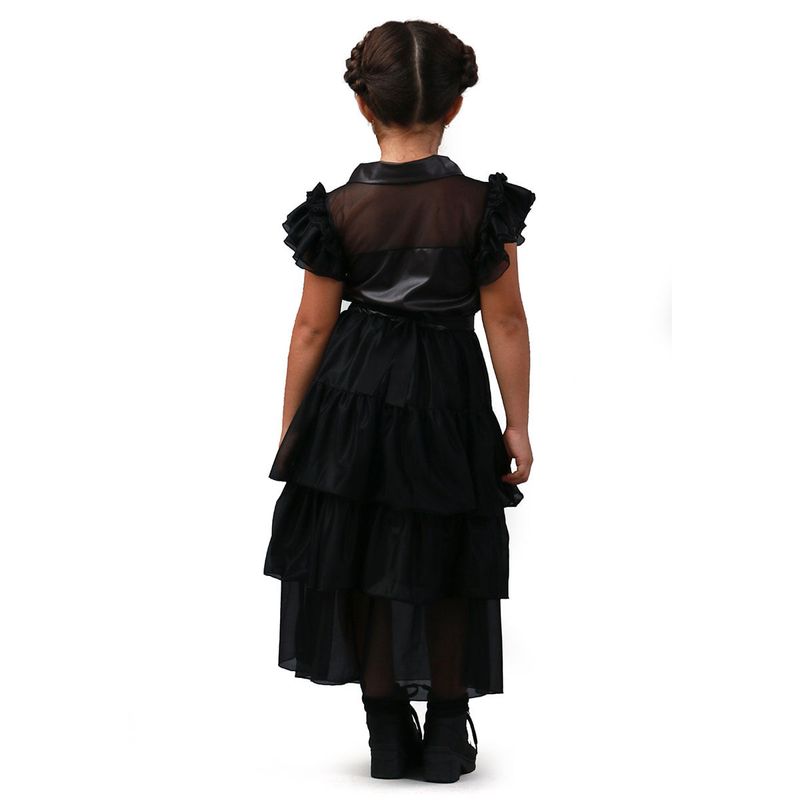 Fantasia Vandinha Familía Addams - Vestido Baile Infantil - Halloween M