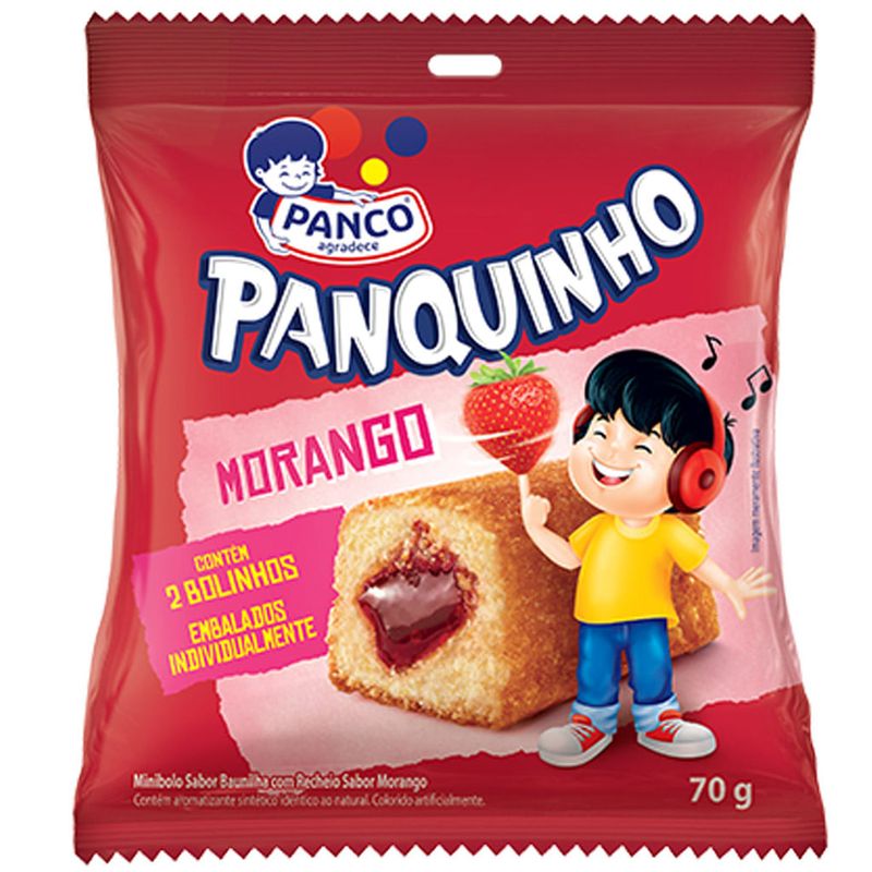 Kit 2 Bolinho Bauducco Sabor Baunilha com Recheio de Morango 40g