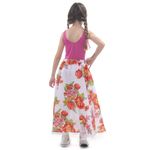 Saia Junina Carimbó Branca Florida Infantil - Festa Junina  G