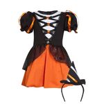 Fantasia Bruxa Encanto Laranja Vestido Bebê com Chapéu - Halloween
 P