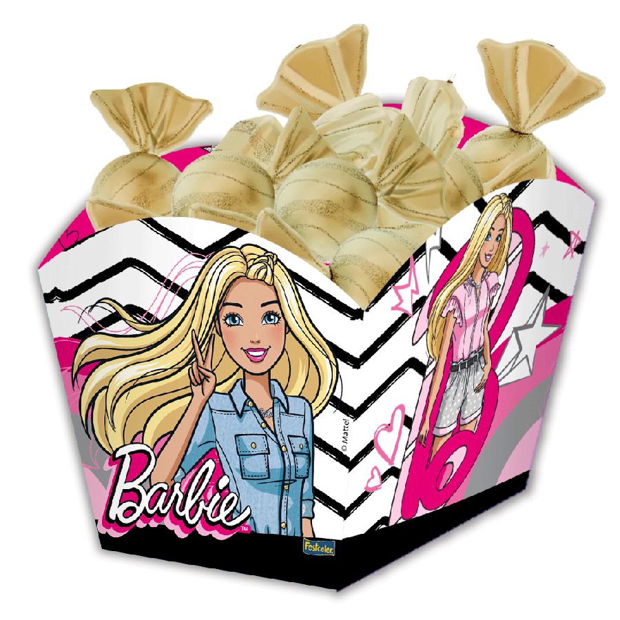 Topper para Bolo Festa Barbie 4 Unidades Festcolor Rizzo