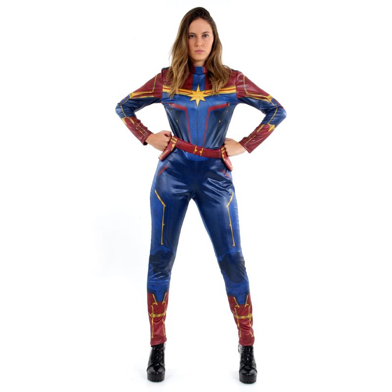 Fantasia Capitã Marvel Adulto Luxo - Captain Marvel  PP