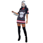 Fantasia Jason Feminino Vestido Adulto com Máscara - Halloween PP