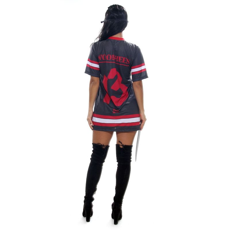 Fantasia Jason Feminino Vestido Adulto com Máscara - Halloween PP