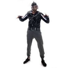 Fantasia Motoqueiro Zumbi Adulto com Luvas e Máscara - M