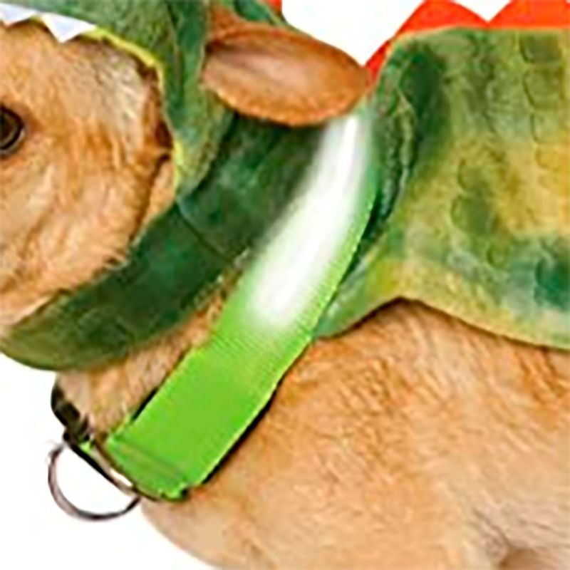 Fantasia Dinossauro Para Cachorros com Coleira de Luz G