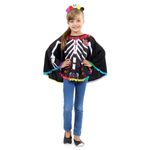 Fantasia Poncho Caveira Mexicana - Halloween M