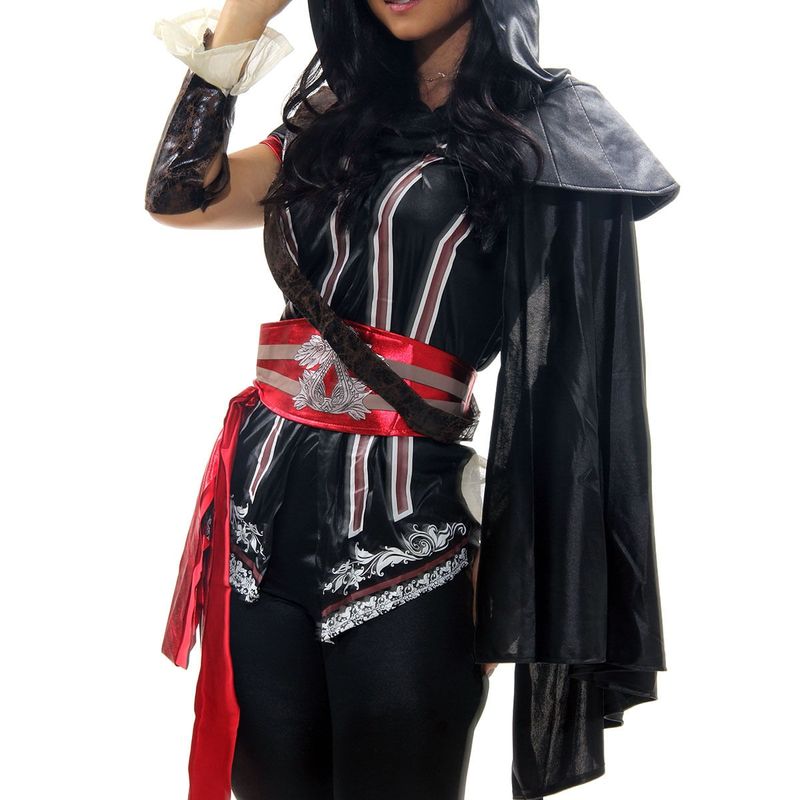 Fantasia Guerreira Assassina Adulto com Capa e Capuz
 M