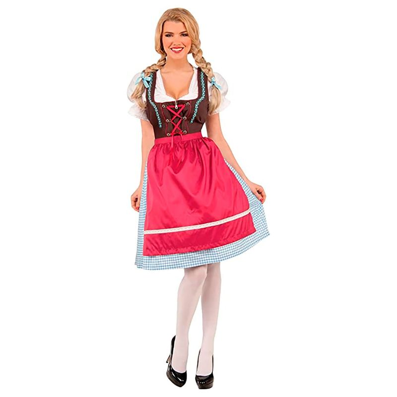 Fantasia Alemã Vestido Oktoberfest Adulto com Avental
 M