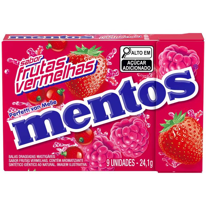 Bala Mentos Slim Box Frutas Vermelhas 24,1g - Perfetti
