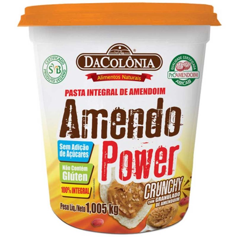 Pasta Integral de Amendoim Amendo Power Crunchy 1,005kg - DaColônia