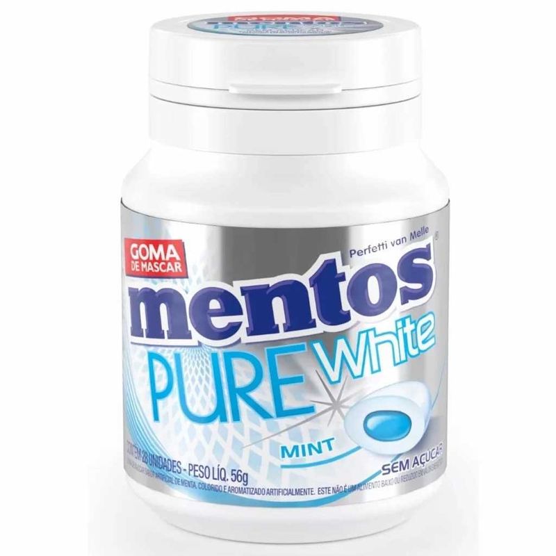 Goma de Mascar Mentos Pure White Mint Unidade - Perfetti