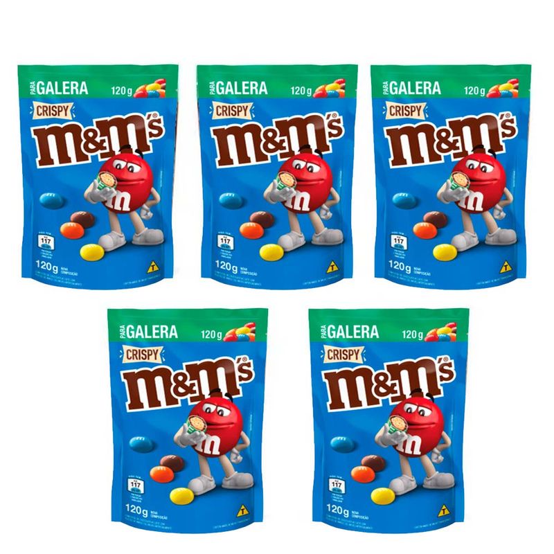 Kit com 5 M&Ms Confeito Crispy 120g - Mars