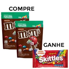 Kit com 2 M&Ms Confeito Chocolate 148g + Brinde Skittles