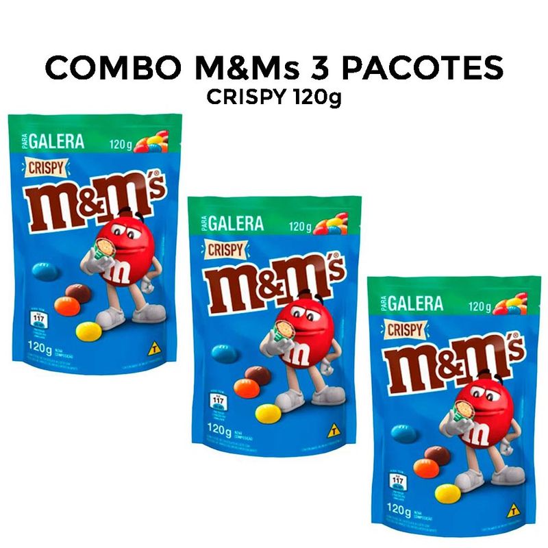 Kit com 3 M&Ms Confeito Crispy 120g - Mars