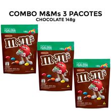 Kit com 3 M&Ms Confeito Chocolate 148g - Mars