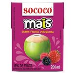 Água de Coco Sabor Frutas Vermelhas 200ml - Sococo