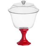 Taça Acrílico Diamante com Tampa Vermelha 1,250ml - FestPlastik