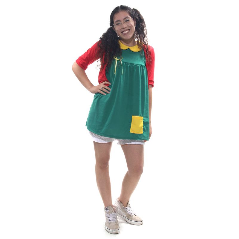Fantasia Chiquinha com Culote Adulto - Turma do Chaves  M