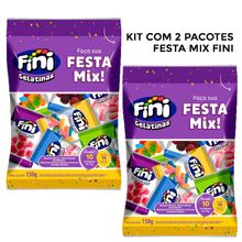 Kit com 2pct Bala de Gelatina Festa Mix Sortido 17g c/10 - Fini