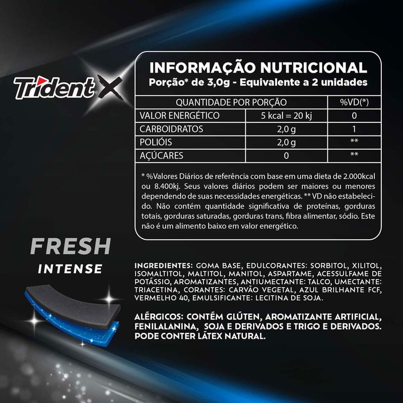 Goma de Mascar Trident Fresh Intense - Adams