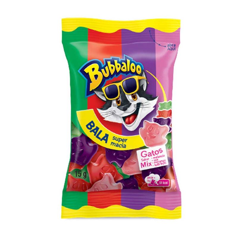 Bala Bubbaloo Patinhas Mix 15g - Mondelez