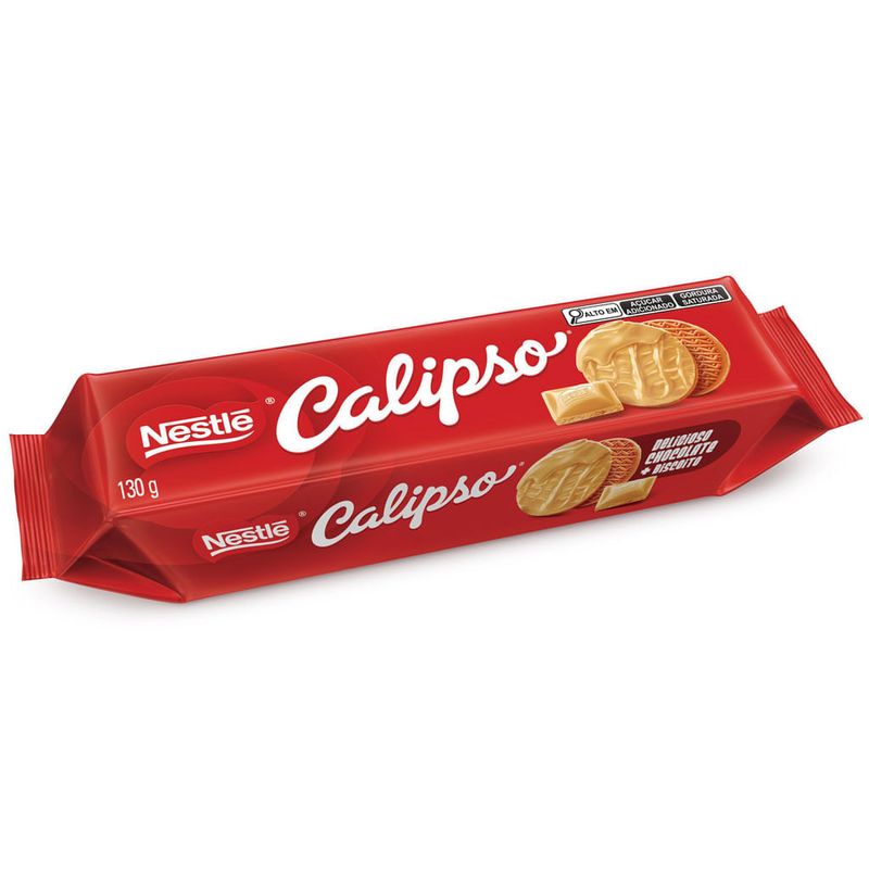 Biscoito Coberto Chocolate Branco Calipso 130g - Nestlé