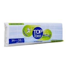 Saco TOP Lixo Branco para Banheiro e Pia 34cmX38cm c/40 - Extrusa-Pack