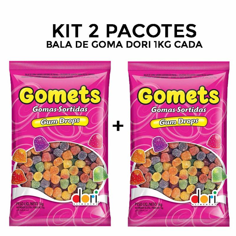 Kit com 2 pacotes da Bala de Goma Gomets 1kg - Dori