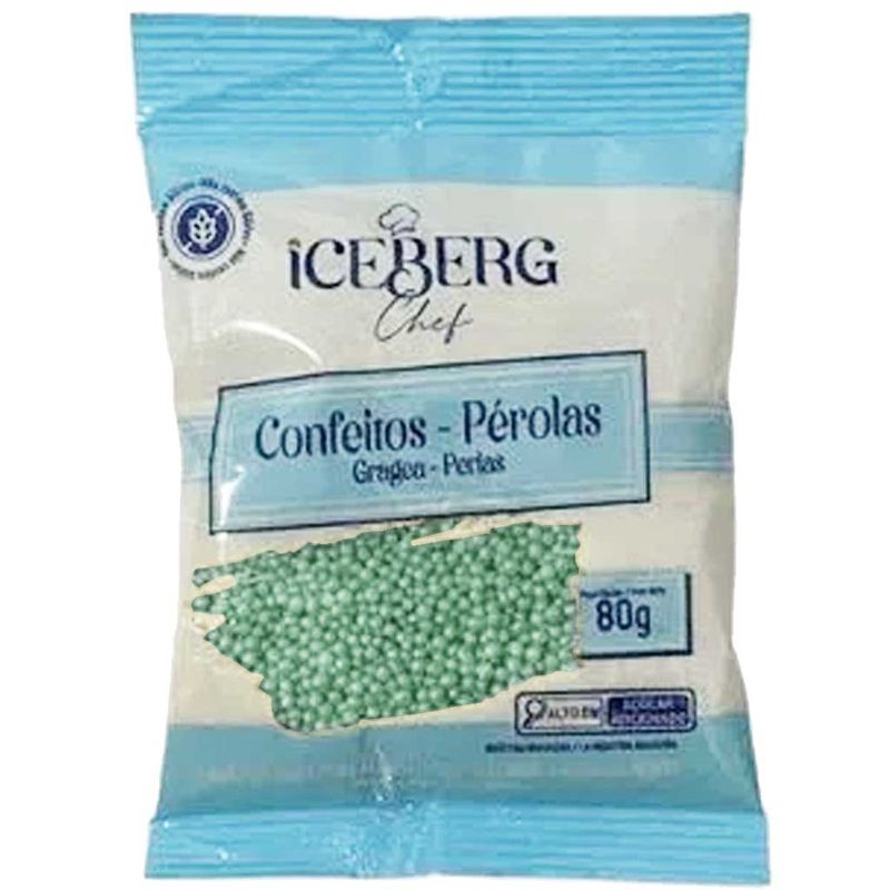 Confeito Pérola Azul Turquesa 80g - Iceberg Chef
