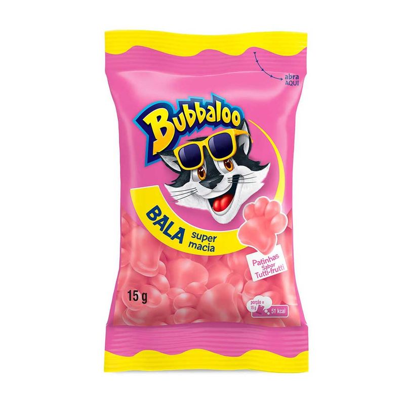 Bala Bubbaloo Patinhas Tutti Frutti 15g - Mondelez