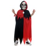 Fantasia Palhaço Preto e Vermelho Túnica Infantil com Máscara - Halloween
 P