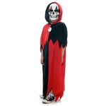Fantasia Palhaço Preto e Vermelho Túnica Infantil com Máscara - Halloween
 P
