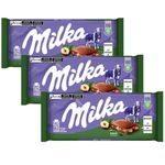 Kit 3 Tablete de Chocolate Avelã Pedaços 100g - Milka