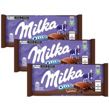 Kit 3 Tablete de Chocolate Oreo Brownie 100g - Milka