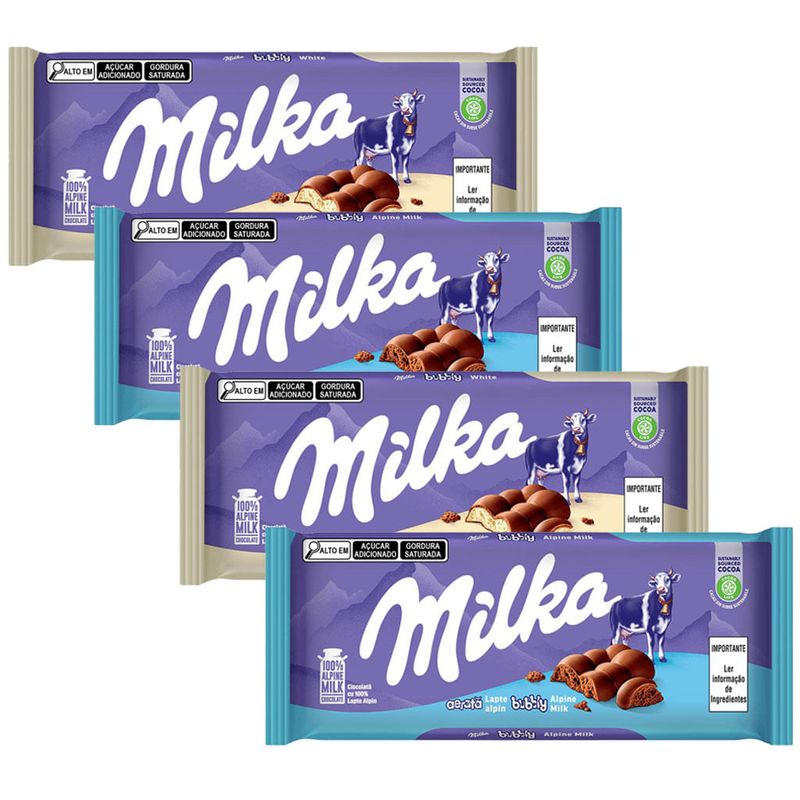 Kit 4 Tablete Milka Bubblys - Milka
