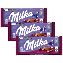 Kit 3 Tablete de Chocolate Cherry Cream 100g - Milka