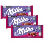 Kit 3 Tablete de Chocolate Framboesa e Creme 100g - Milka