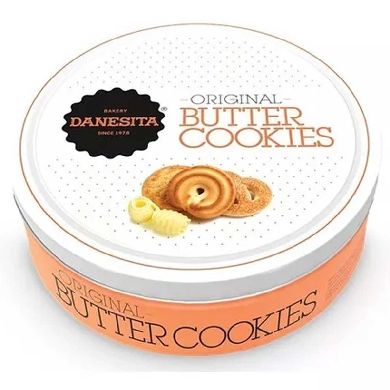 Lata de Biscoitos Amanteigados Sortidos Estampa Poá 454g - Dancake