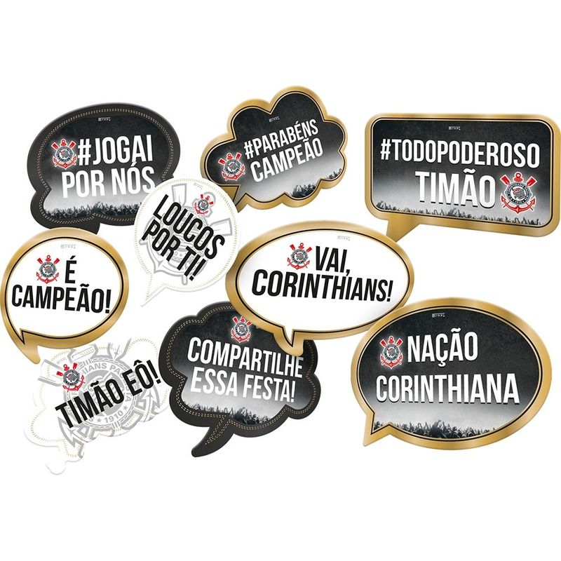 Kit Placas Corinthians - Festcolor - 9 Un