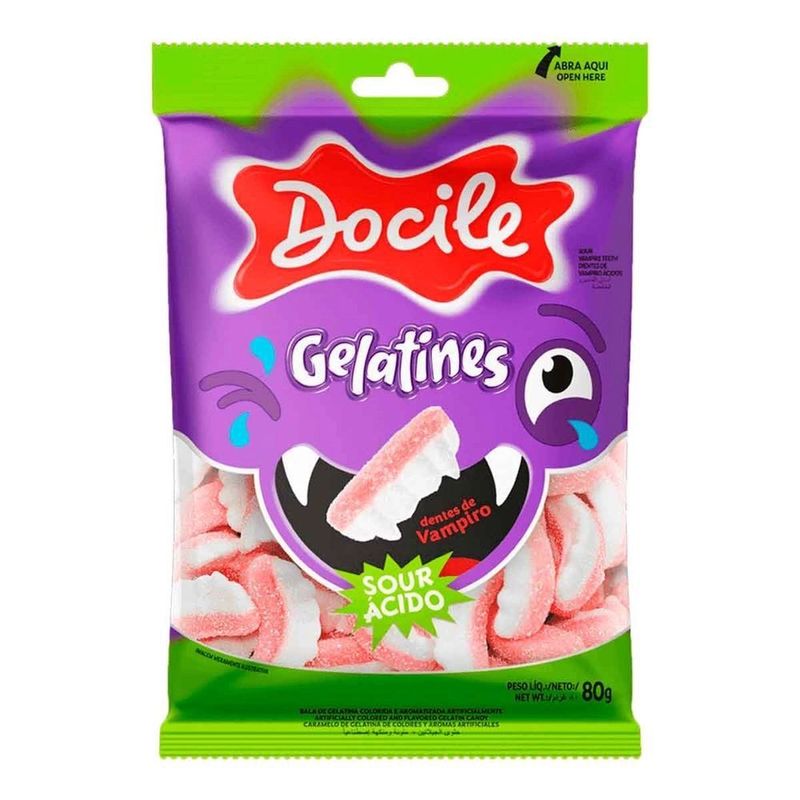 Bala de Gelatina Dentaduras Cítrica 80g - Docile