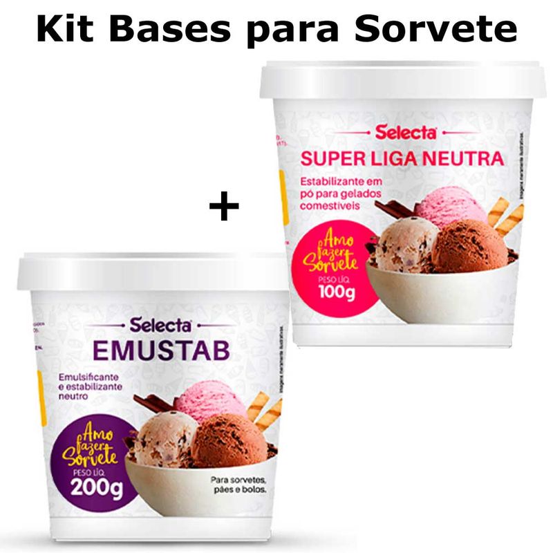Kit Bases para Sorvete Emulsificante Emustab 200g + Liga Neutra 100g - Selecta