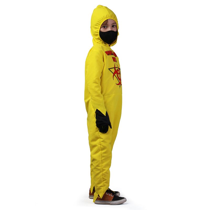 Fantasia De Halloween Infectado Infantil Macacão Com Capuz M
