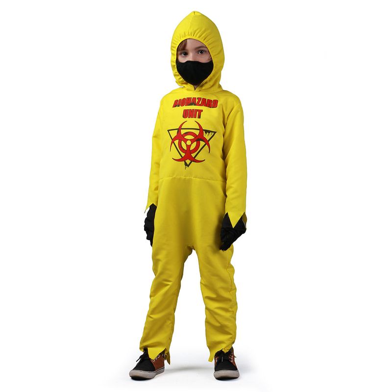 Fantasia De Halloween Infectado Infantil Macacão Com Capuz M