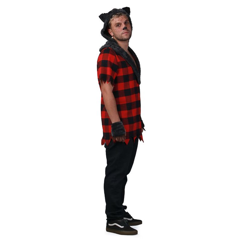 Fantasia Lobisomen Masculino Adulto Macacão Capuz Halloween P