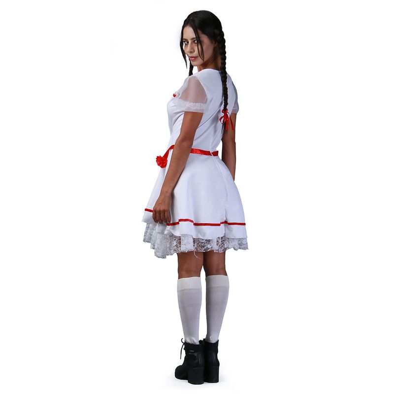 Fantasia Annabelle Adulto Feminino Boneca Do Mal Halloween PP